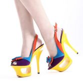 Peep toe camurça multicolor - 00057