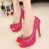 Peep toe rosa telado - 00024