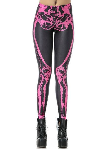 Legging poliéster caveira pink - 00101